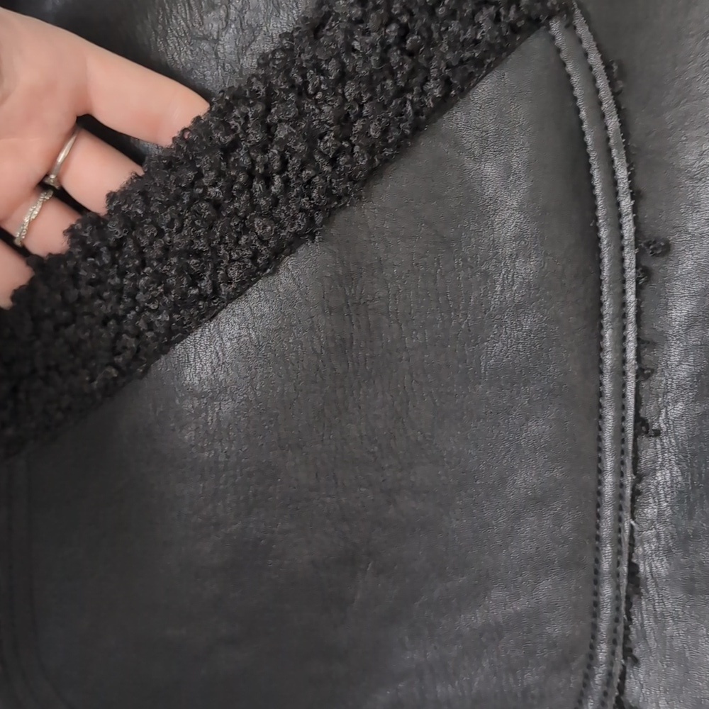 MAX Studio Faux Leather Sherling Jacket - Picture 5 of 8
